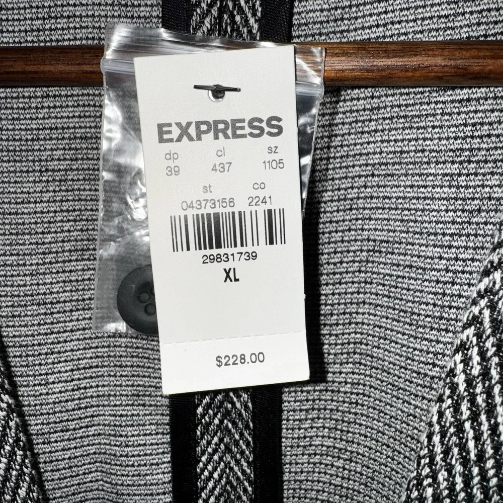 NWT Express Men's Slim Blazer Herringbone‎ Tweed Sz. XL Retail: $228